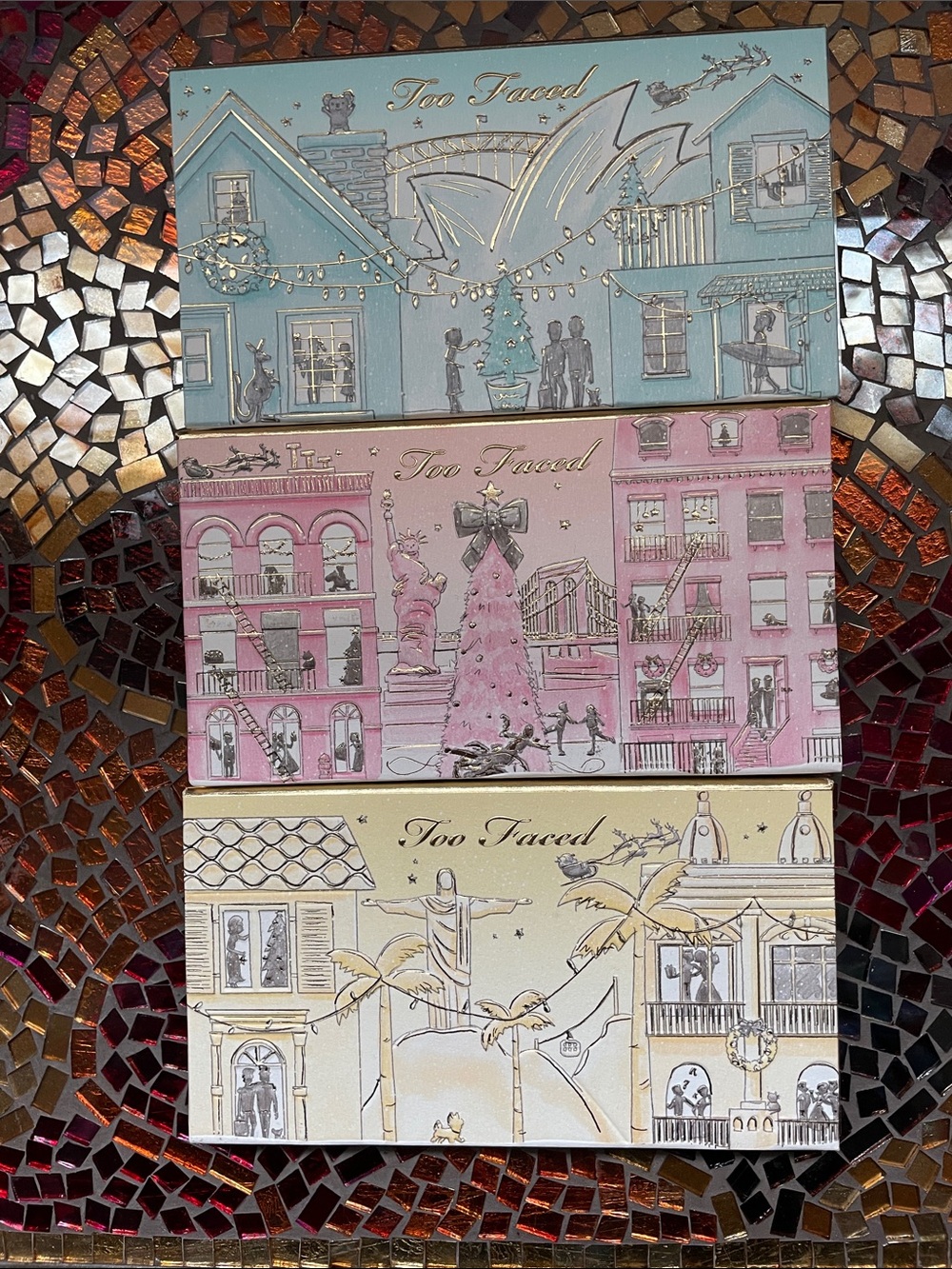 Too Faced Trio Eyeshadow Palette Set Christmas in the City NEW